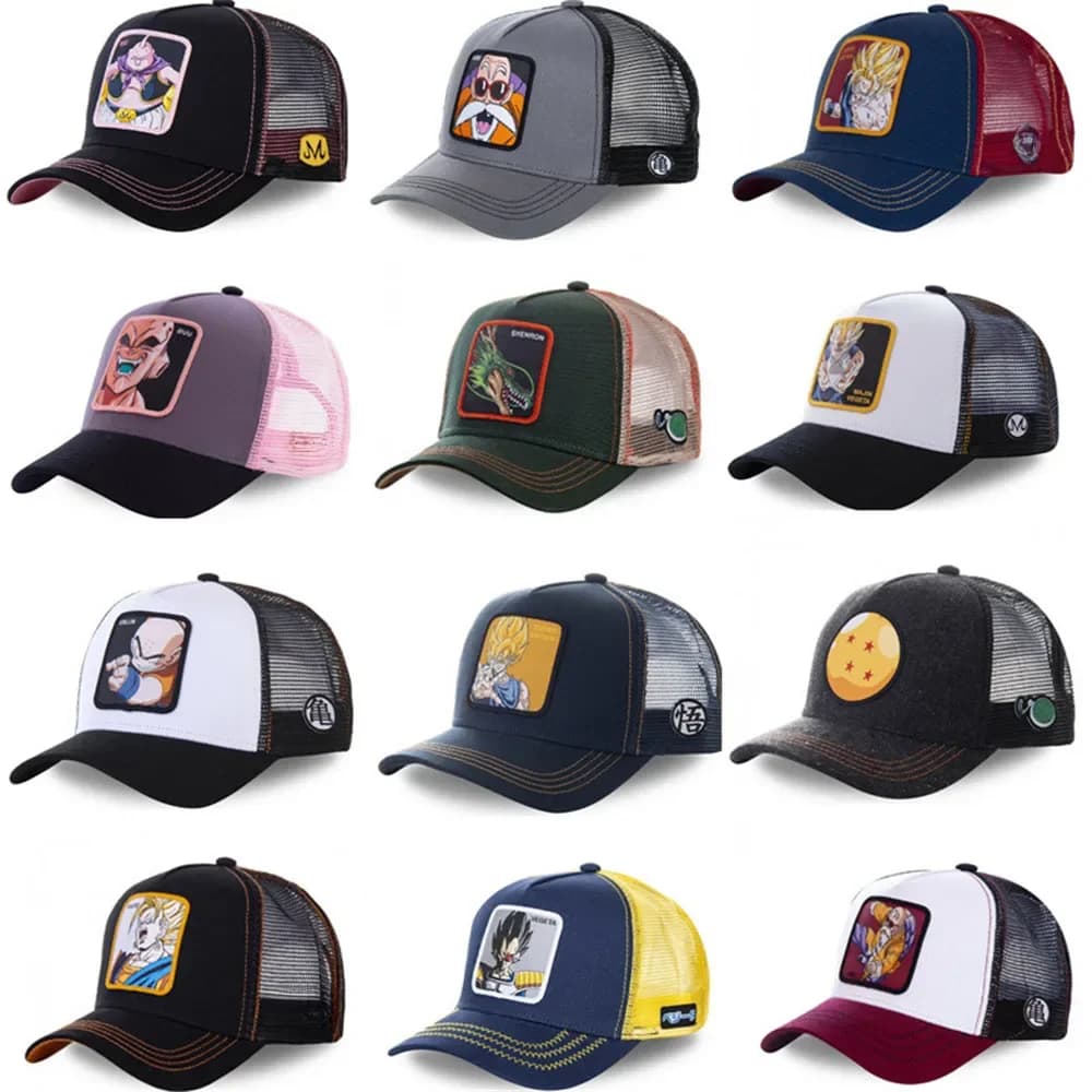 Dragon Ball casquettes dessin animé femmes hommes chapeaux GOKU Super Saiyan Shenron GOTENKS VEGETA Cell BULMA mode Hip Hop casquette de Baseball