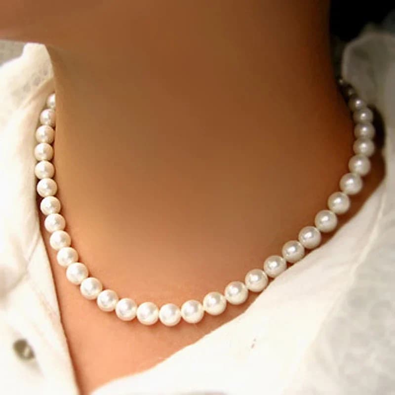 Collier ras de cou classique et élégant en perles blanches pour femmes et hommes, colliers de Banquet de mariage, perles Vintage, bijoux faits à la