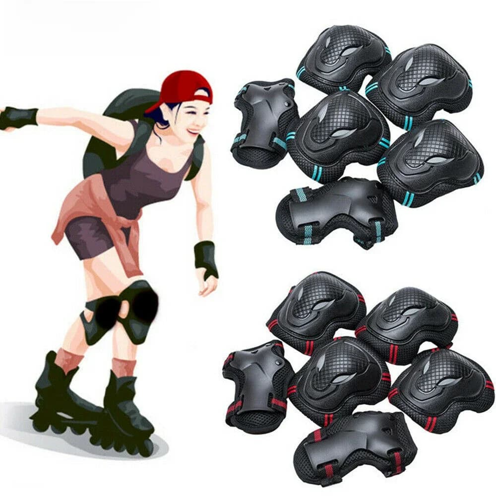 BraceTop 6 pièces/ensemble genouillères pour adolescents et adultes coudières protège-poignets équipement de protection pour patinage à
