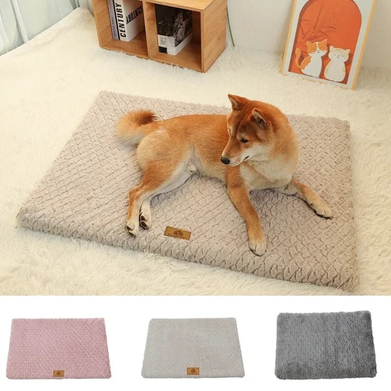 Lit pour animaux de compagnie en mousse 3D, avec housse amovible et lavable en fausse fourrure, lit orthopédique imperméable pour chien, pour