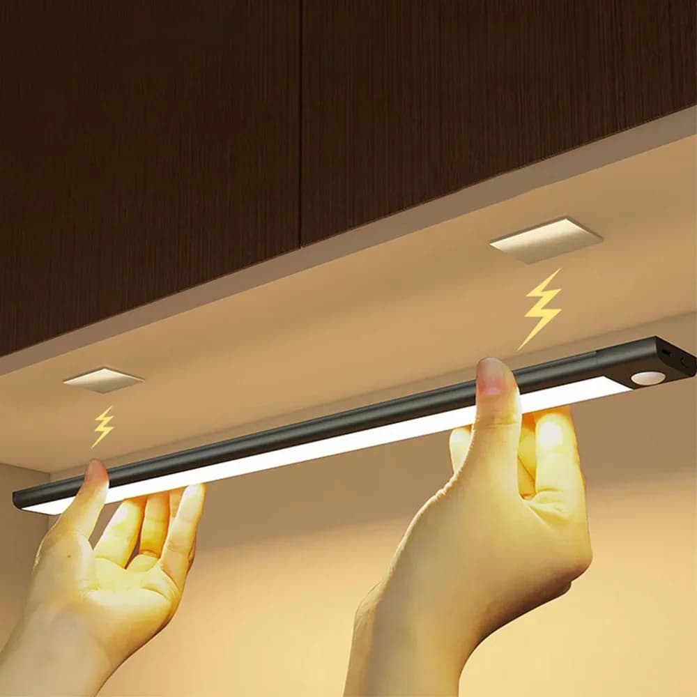 Capteur de mouvement lumière sans fil LED veilleuse USB Rechargeable lampe de nuit armoire armoire lampe sous rétro-éclairage pour cuisine led