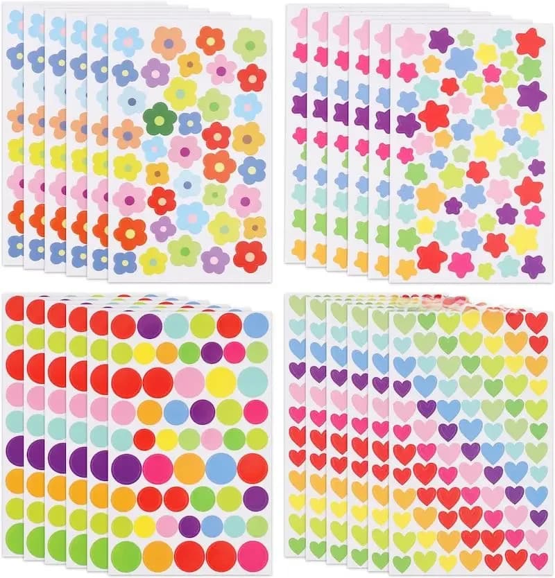 Autocollants de récompense pour enfants, 10 à 40 feuilles, fleur colorée, étoile, cœur, point, tableau du comportement, Scrapbook, fournitures