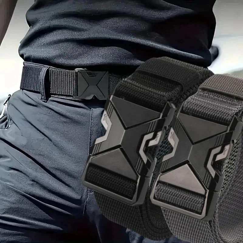 Ceinture à boucle en Nylon tressé pour hommes, légère et respirante, 125cm, pour les déplacements quotidiens, nouvelle collection