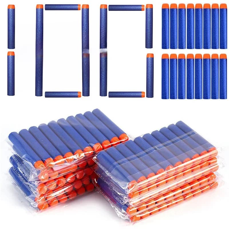 7.2 cm 100 pièces pour Nerf balles souples fléchettes tête ronde recharge éponge fléchettes enfants enfants jouet pistolet balles pour NERF
