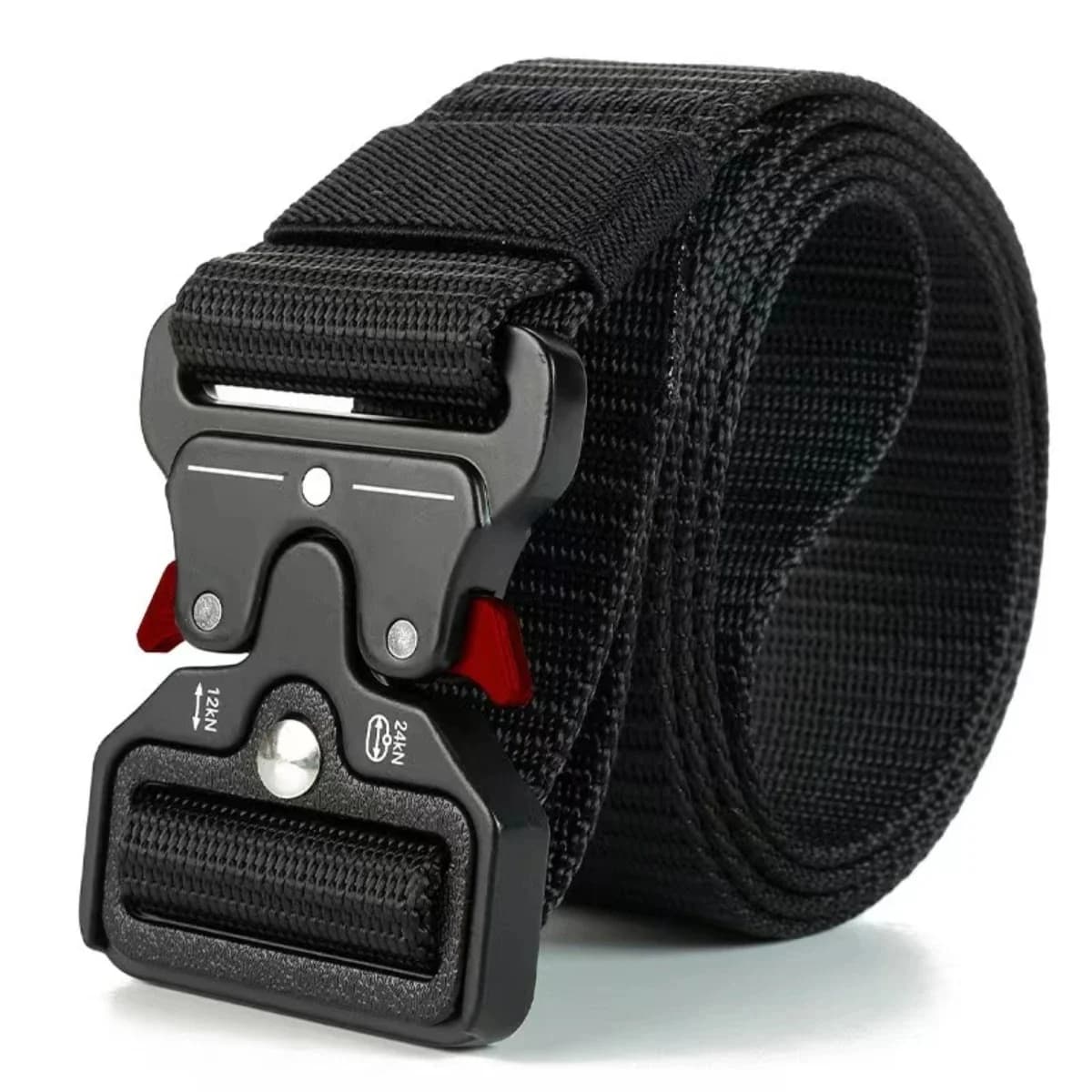 Ceinture tactique à boucle en plastique pour hommes, oreilles rouges, ventilateur militaire multifonctionnel, ceinture en toile, ceinture