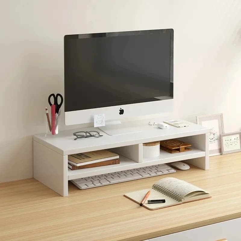 Support pour moniteur – Support ergonomique pour ordinateur portable, organisateur de bureau, rangement du clavier