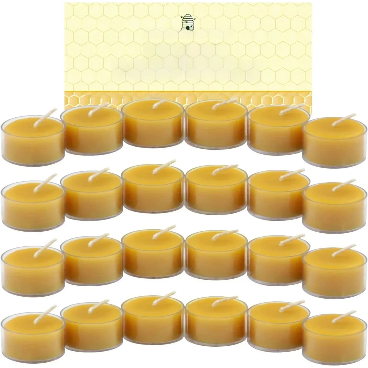 Bougies à la cire d'abeille naturelle, sans fumée, écologiques, bougies votives de noël, pour l'ambiance de la maison, décoration de spa, 12 à
