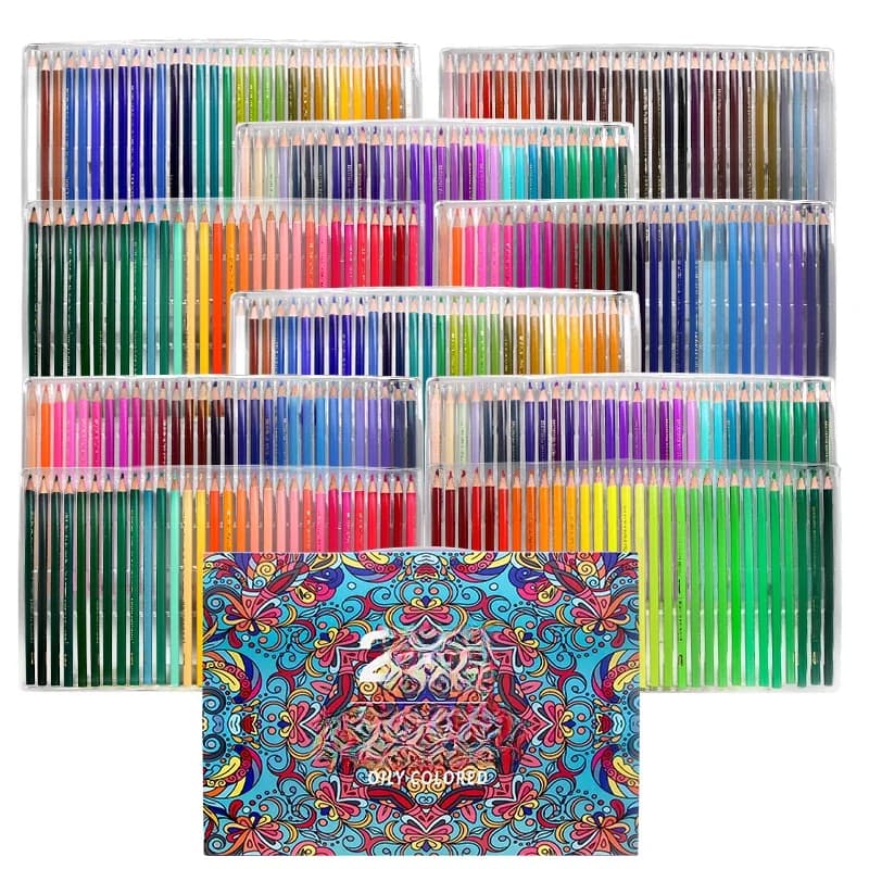 Brutfuner 48/72/120/150/160/180 crayons de couleurs crayon d'aquarelle souple en bois d'huile professionnel pour l'école dessiner croquis fournitures