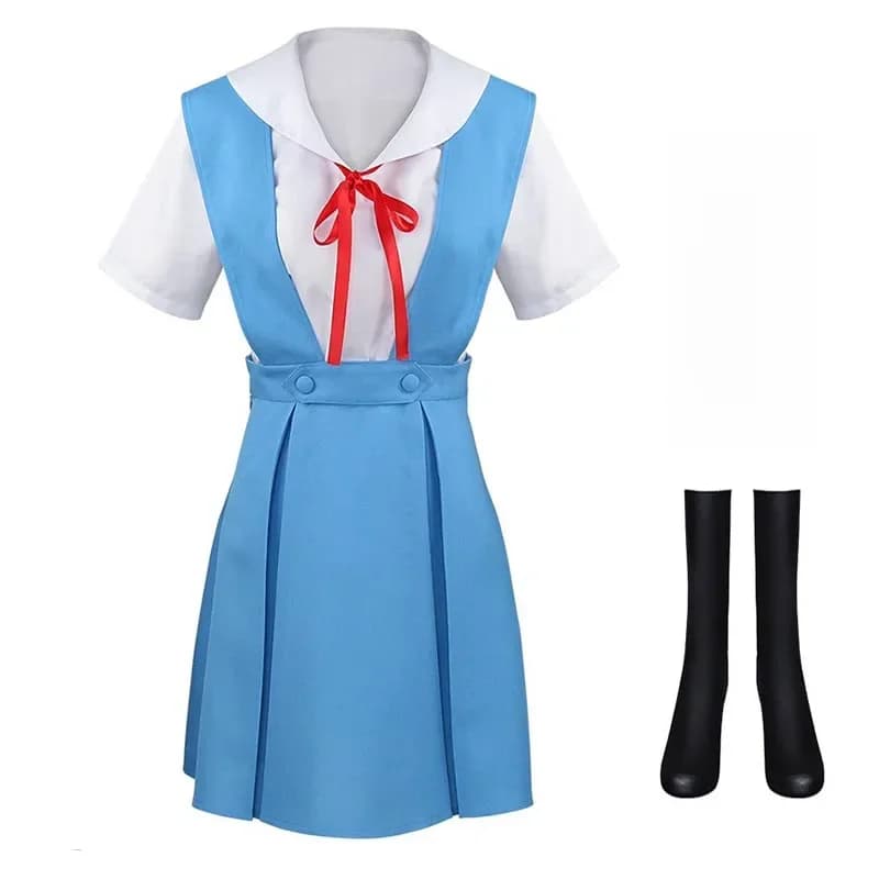 Ayanami Rei Cosplay Robe avec Chaussettes, Asuka Langley Sohryu, Uniforme Sв, Tenues pour Anime Comic Con