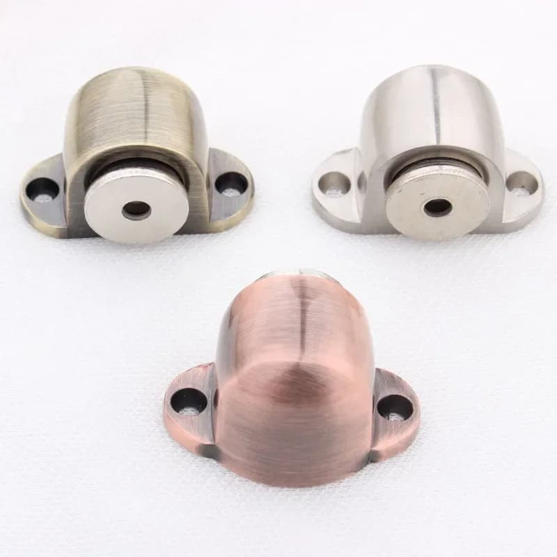 Butoir de porte en alliage de Zinc, support magnétique puissant monté au sol, 54mm x 35mm, butoir de porte en Nickel satiné brossé