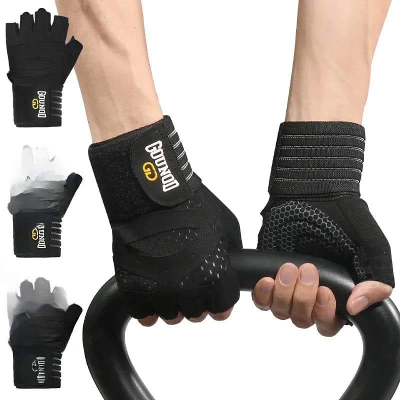 GOUNOD-WePackage Gants de levage respirants coordonnants, bracelet de soutien, gants de sport, gants de gymnastique, musculation, haltérophilie,