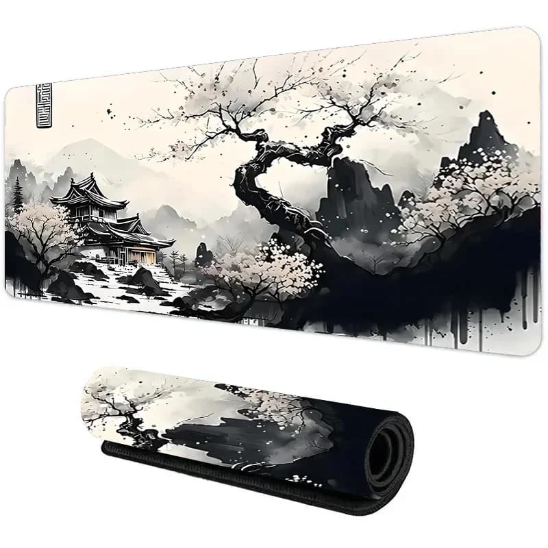Tapis de souris Paysage Sakura, accessoires de bureau, tapis de jeu XXL, tapis de clavier 1000x500x3MM, tapis de bureau, tapis de souris gaming