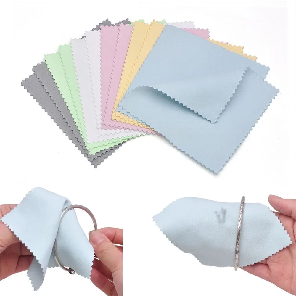 Chiffon de polissage de bijoux 60mm 80mm 100mm, chiffon de nettoyage Double face pour outils de bijouterie or argent 10-30 pièces
