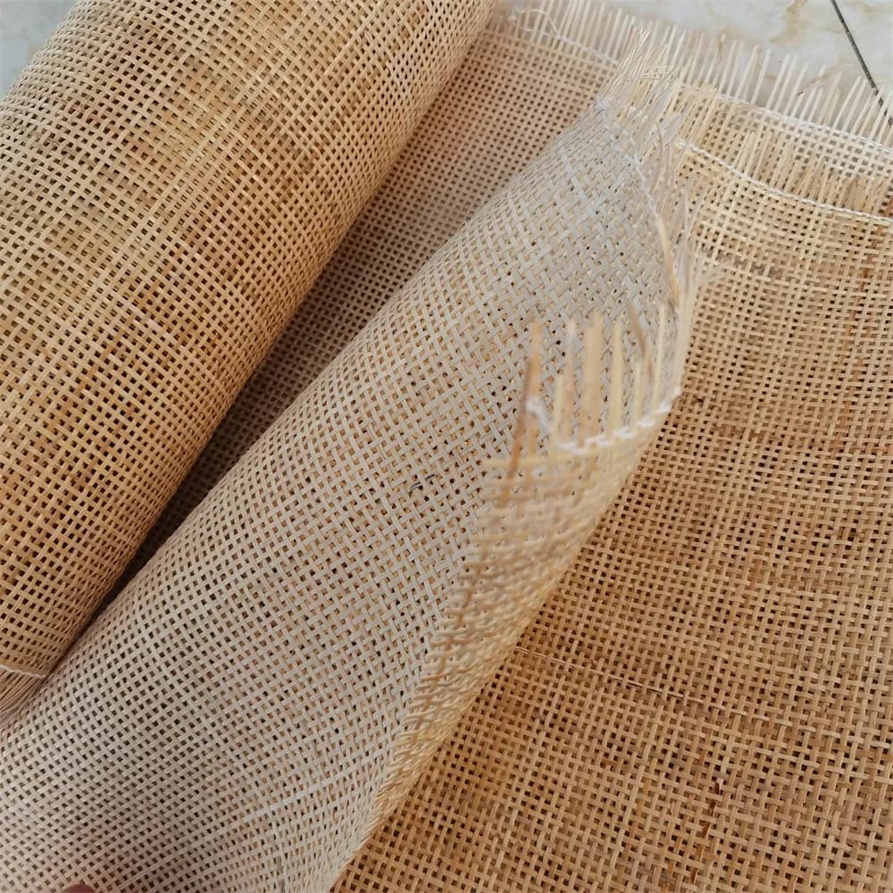 Rouleau de sangle en rotin naturel véritable à carreaux, canne indonésienne, feuilles WUNICEF, chaise, table, matériel de meubles, 90cm de large,