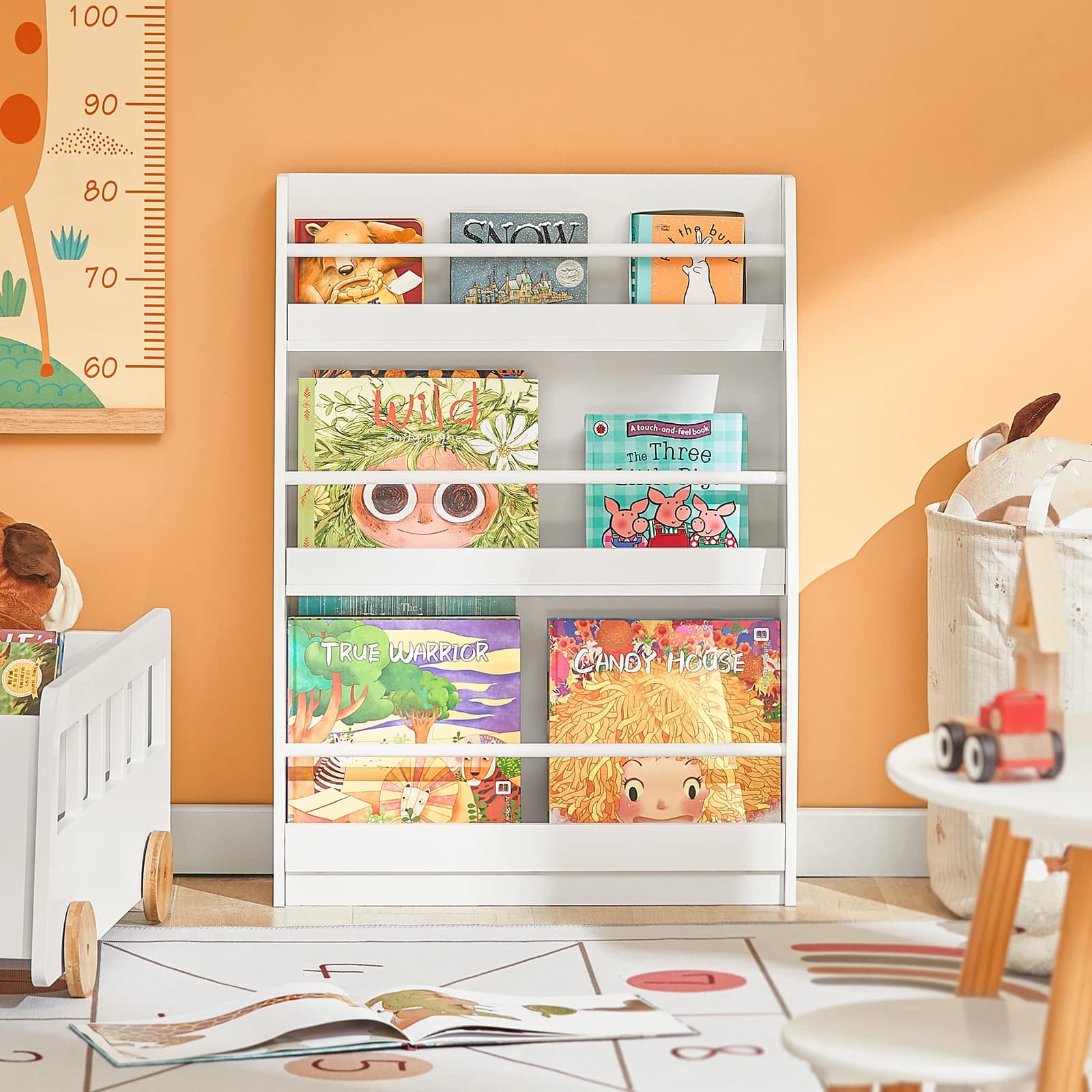 SoBuy KMB45-W étagère pour enfants bibliothèque pour enfants 3 étagères étagère de rangement pour livres et déco