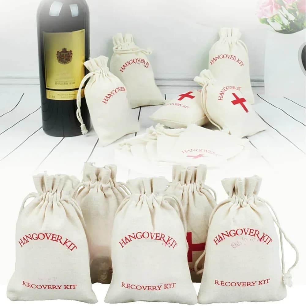 Sac en tissu de coton et de lin, 100 pièces, sac d'urgence, sac de dépôt de fête, Kit de dépôt de croix rouge, sacs de Kit de dépôt