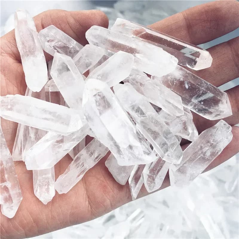 Colonne de Points de cristal de Quartz clair poli naturel, baguette de guérison Reiki, pierre énergétique, roche brute, spécimen minéral,