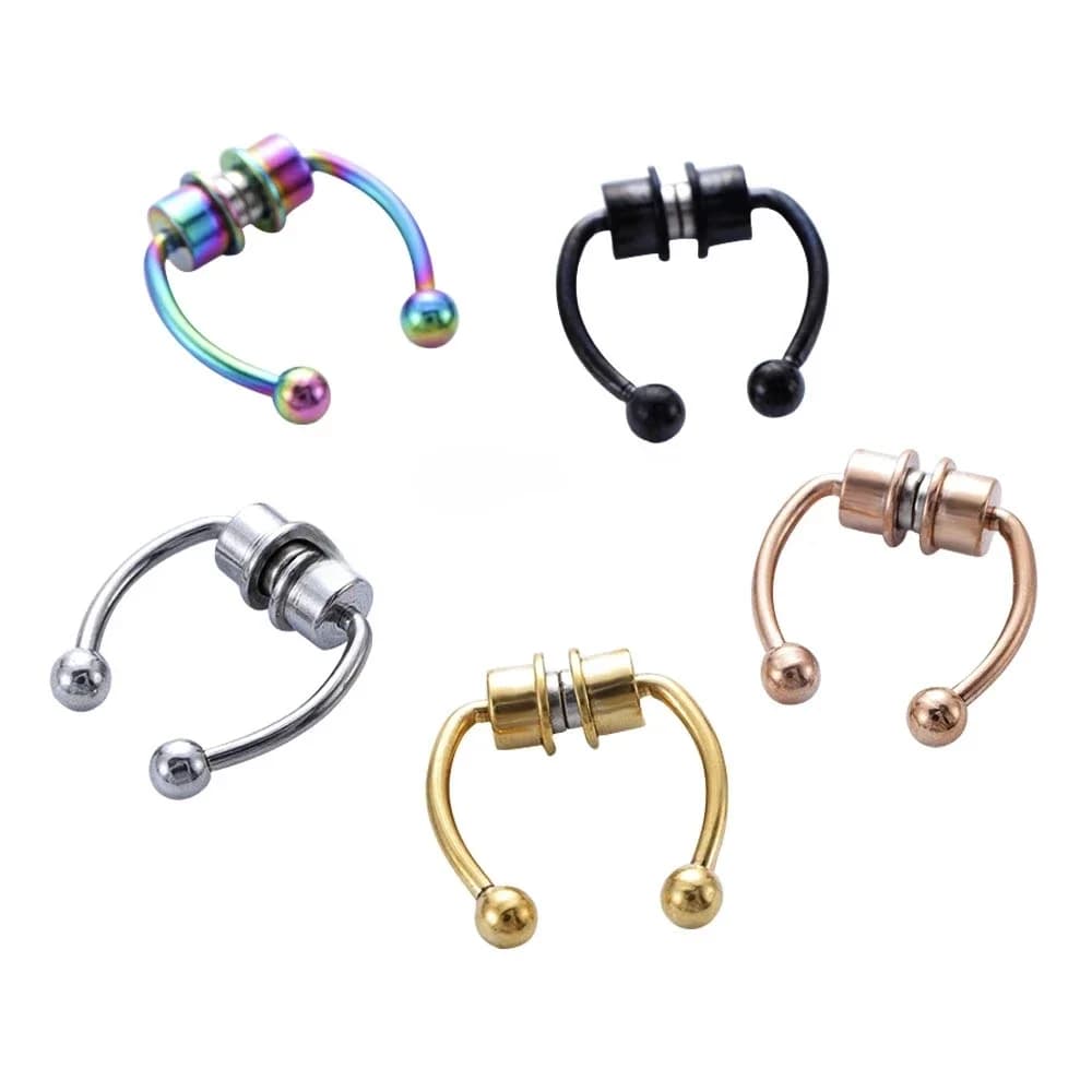 Faux Piercing pour femmes, anneau de nez, cerceau, Septum, Non Piercing, Clip de nez, Rock HipHoop, aimant en acier inoxydable, mode Punk, bijoux de