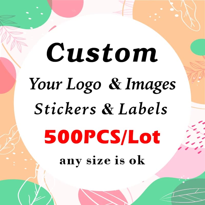 500 pièces autocollants personnalisés bricolage vos propres étiquettes autocollants de boîte cadeau d'anniversaire de mariage Logo d'entreprise