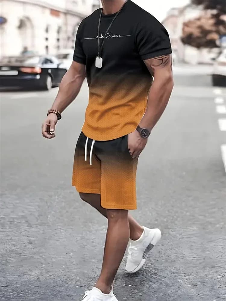 Costume de rue pour hommes, vêtements de sport surdimensionnés, T-Shirt et short imprimés en 3D, vêtements simples pour hommes, costume à la
