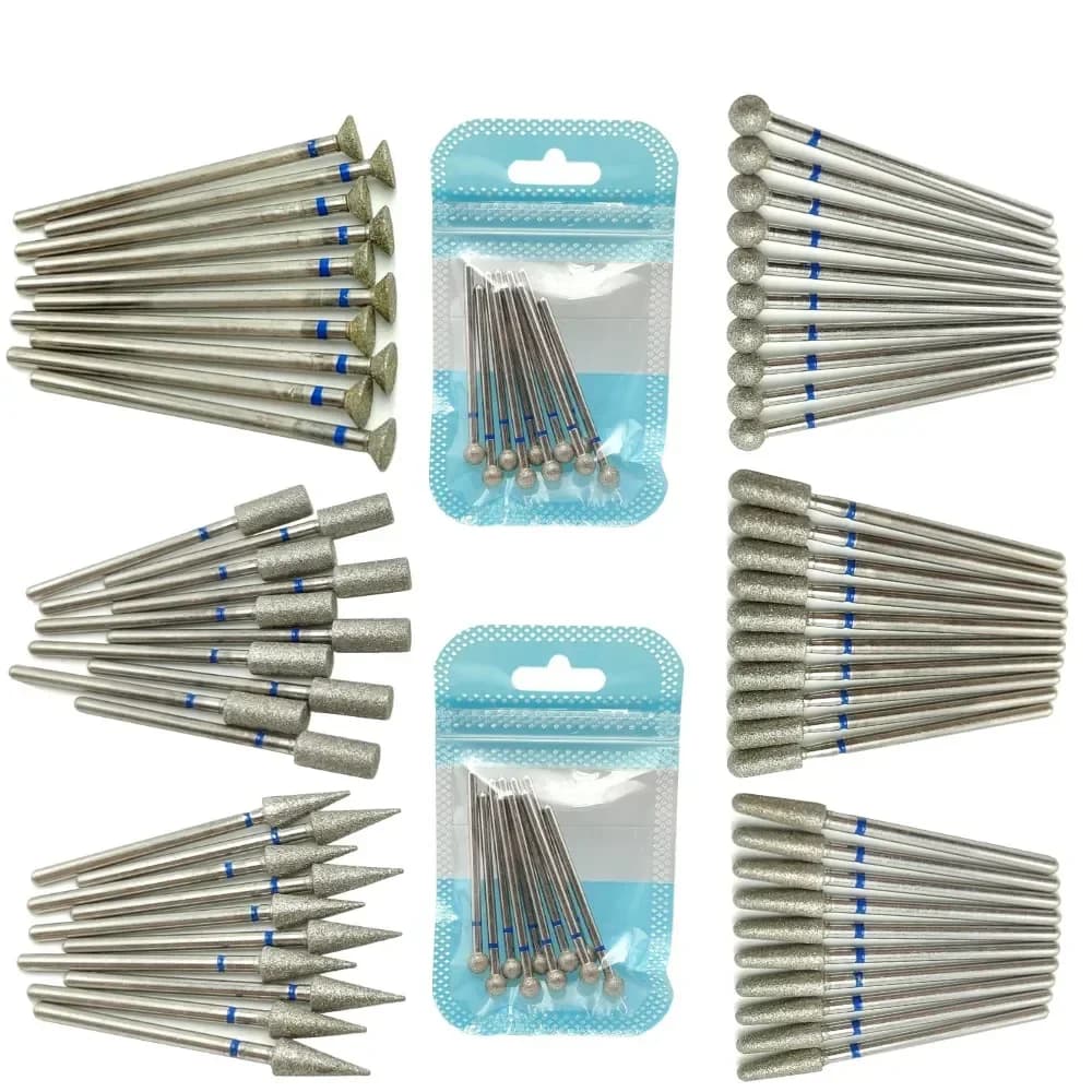 10 pièces ensemble diamant foret à ongles rotatif fraises électriques pour pédicure manucure fichiers cuticule bavure outils à ongles accessoires