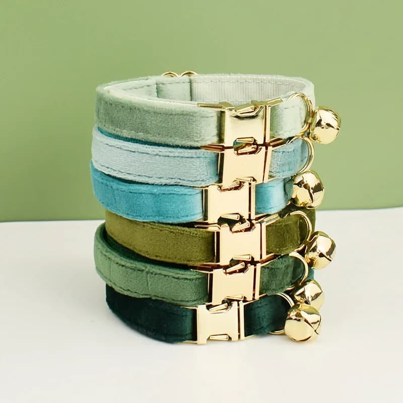 Collier pour chat en velours avec nœud papillon, collier personnalisé pour chats, accessoires pour chats, collier pour chat avec cloche et un nœud