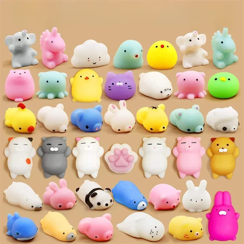 50-5 pièces Mochi Squishies Kawaii Anima jouets Squishy pour enfants balle anti-Stress presser cadeaux de fête jouets anti-Stress pour anniversaire