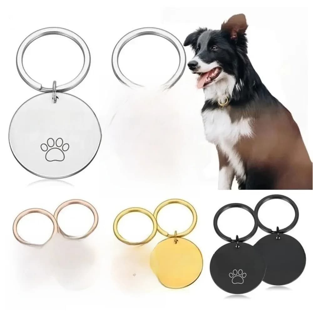 KIYUE étiquette d'identification nom personnalisé Anti-perte gravé enregistrement Tel chat chiot personnalisé patte impression médaille pendentif
