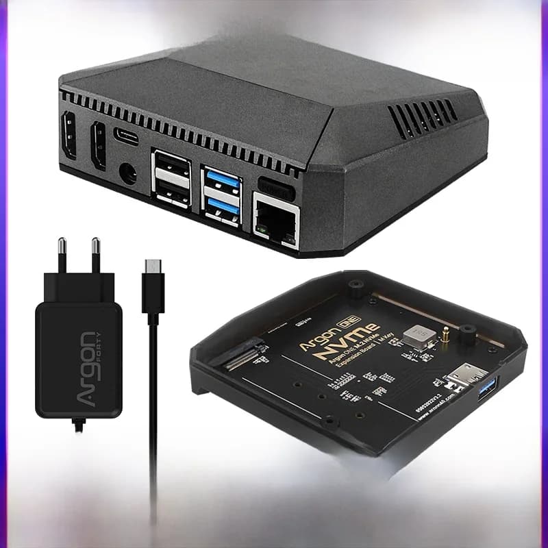 Boîtier Argon One V2 pour Raspberry Pi 4 modèle B coque métallique de refroidissement passif carte d'extension SSD M.2 NVMe en option pour Argon