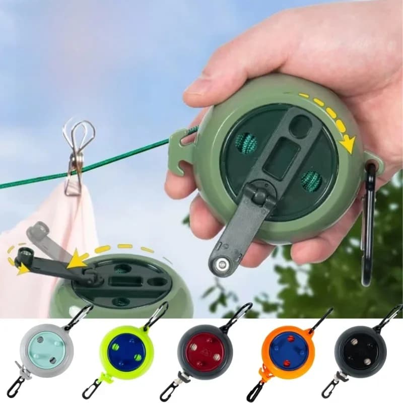 Corde à linge rétractable de 10M, support de séchage de vêtements Portable pour voyage en plein air, ligne de lavage coupe-vent pour Camping,