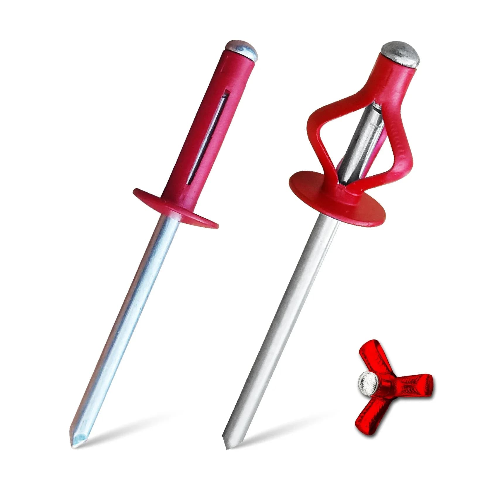 20/50 pièces Rivets à trois volets rouge/bleu/jaune/noir/blanc/argent Rivet Pop pliant en aluminium pour matériaux souples ou plastiques 4.8 Dia