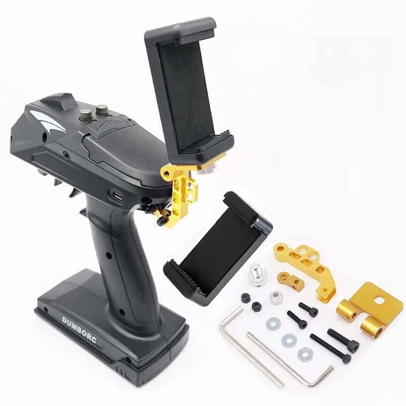 Support de téléphone Clip Support de montage pour DumboRC X6 X4 2.4G 6CH émetteur télécommande 1/10 1/8 SCX10 D90 RC voiture bateau