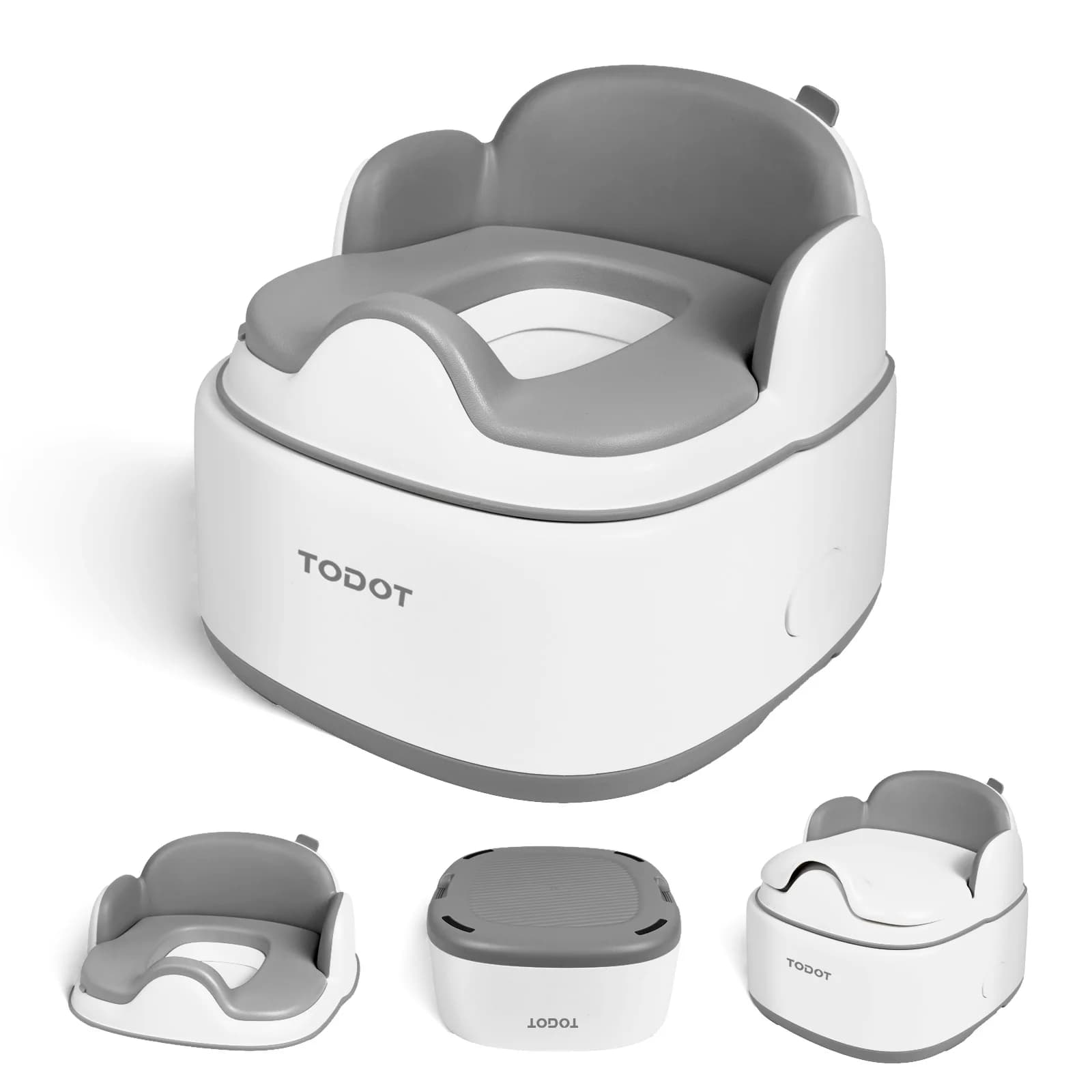 Pot Bébé Toilette 3 en 1, Potty Apprentissage De La Propreté, Pot Bébé + Réducteur WC + Marchepied Antidérapant, Multifonction pour Enfant Dès