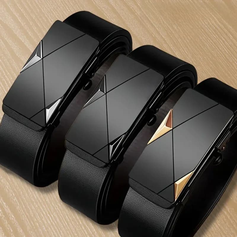 OYIFAN mode hommes ceinture hommes en cuir véritable ceinture automatique boucle cliquet ceinture réglage aléatoire
