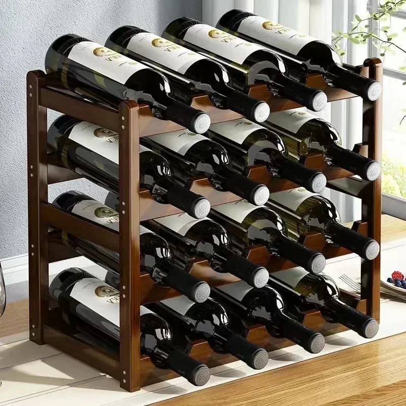 Red WineRack Décoration Grille domestique Présentoir à vin Table Crémaillère à bouteilles de vin créative Armoire à vin simple Assemble