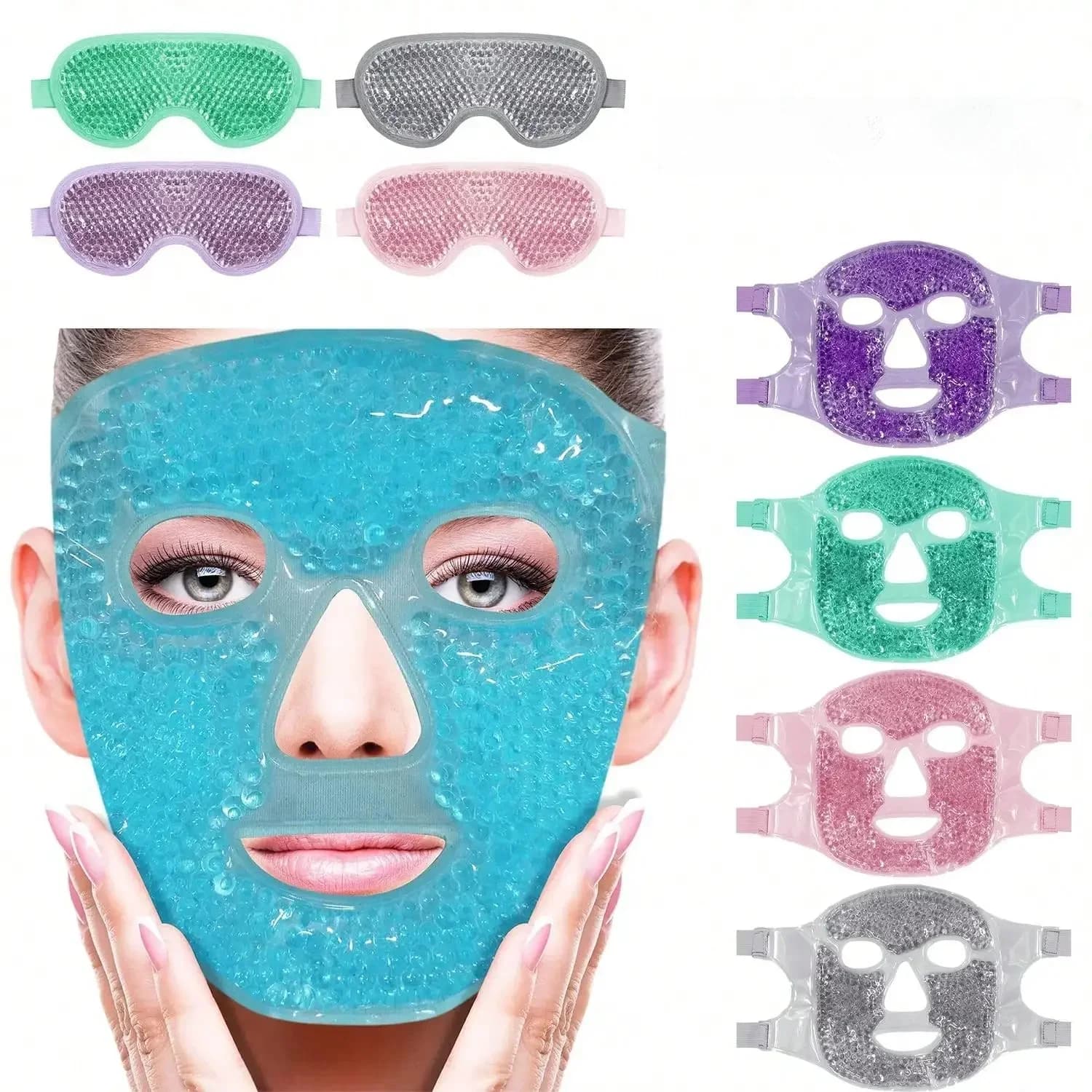 Gel rafraîchissant glace visage masque pour les yeux masque Facial chaud froid compresse Pack Gel perles froid visage masque pour les yeux sac de