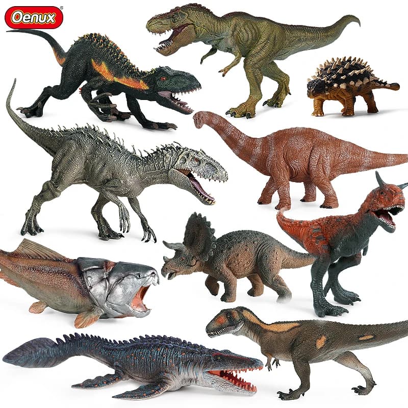 Oenux – figurines de dinosaures du jurassique préhistoriques, Indominus Rex Triceratops Mosasaurus, modèle d'action, jouet pour enfants, cadeau