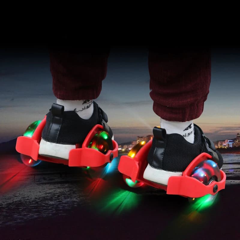 Chaussures de patin à roulettes à talon de roue pour enfants, lumière clignotante LED, roues chaudes réglables, sport, coloré, petit tourbillon,