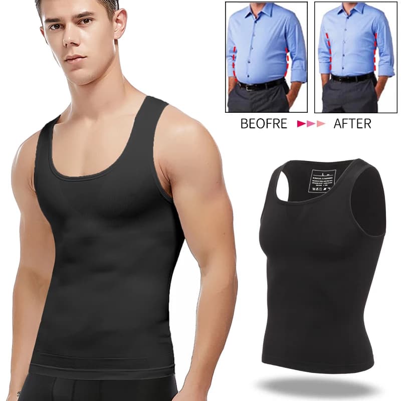 Hommes minceur corps Shaper poitrine Compression chemises gynécologie Abdomen mince gilet ventre contrôle Shapewear taille formateur Corset