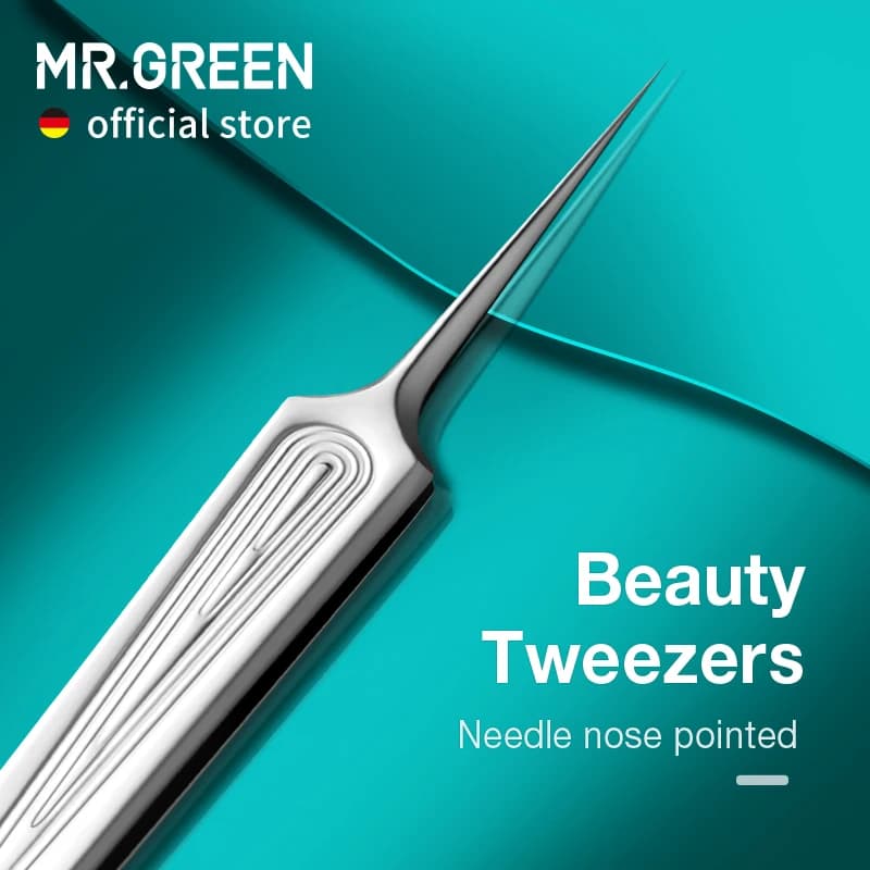 MR.GREEN pincettes à cheveux incarnés, nez à aiguille, pointes pointues, pinces à sourcils pour échardes, élimination des points noirs,