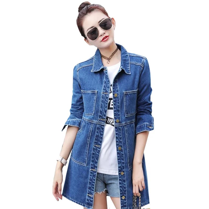Veste en jean à manches longues pour femme, coupe-vent en denim, manteau coréen mince, haut décontracté pour femme, vêtements d'extérieur