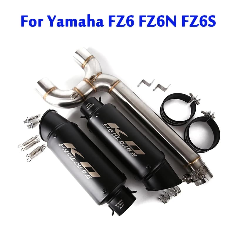 Ligne d'échappement Slip-On avec Tube collecteur central, 51mm, pour moto Yamaha FZ6, FZ6N, FZ6S
