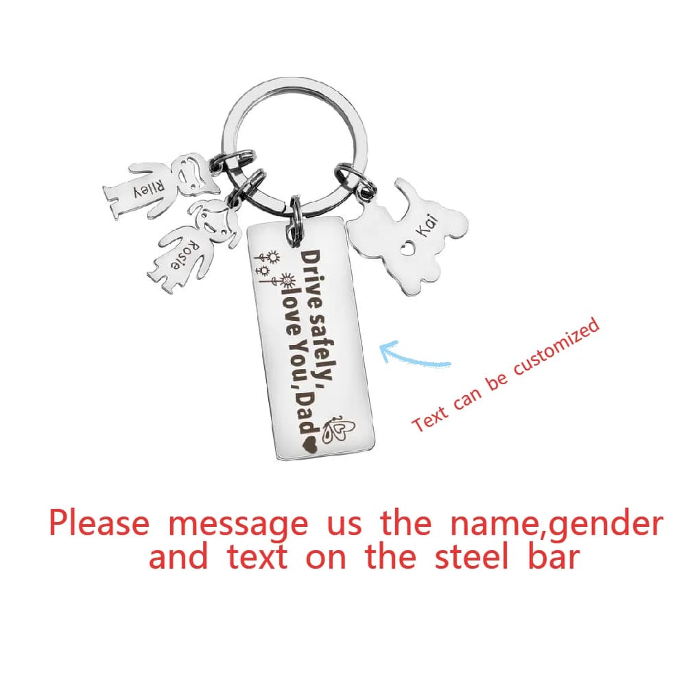 PolishedPlus – porte-clés personnalisé avec nom de famille, breloque pour animal de compagnie, chien, chat, bébé, bijoux, cadeau de fête des