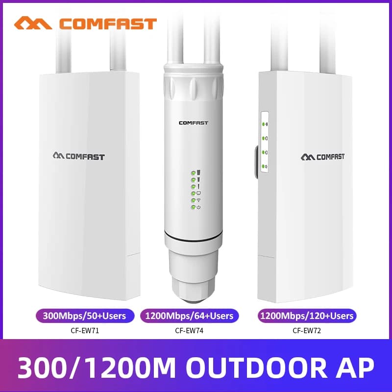 Comfast 300 M/1200 M Point d'accès extérieur sans fil WiFi Extender 2.4G/5 GHz AC1200 routeur à grande zone antennes WiFi répéteur de rue AP