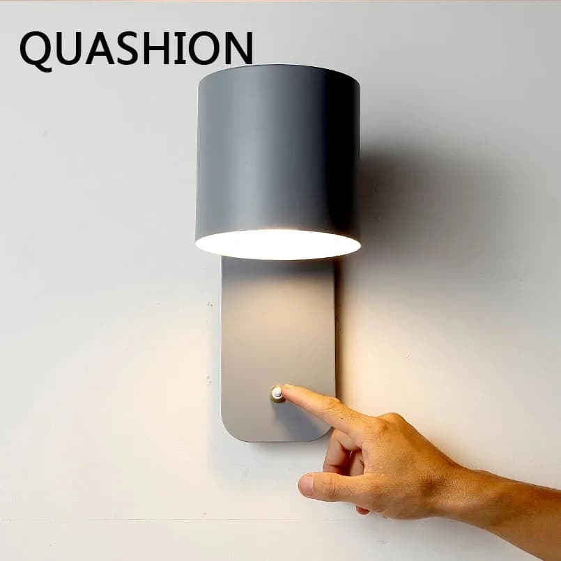 Applique murale LED avec interrupteur, style nordique, luminaire décoratif d'intérieur, idéal pour une chambre à coucher, un placard ou une
