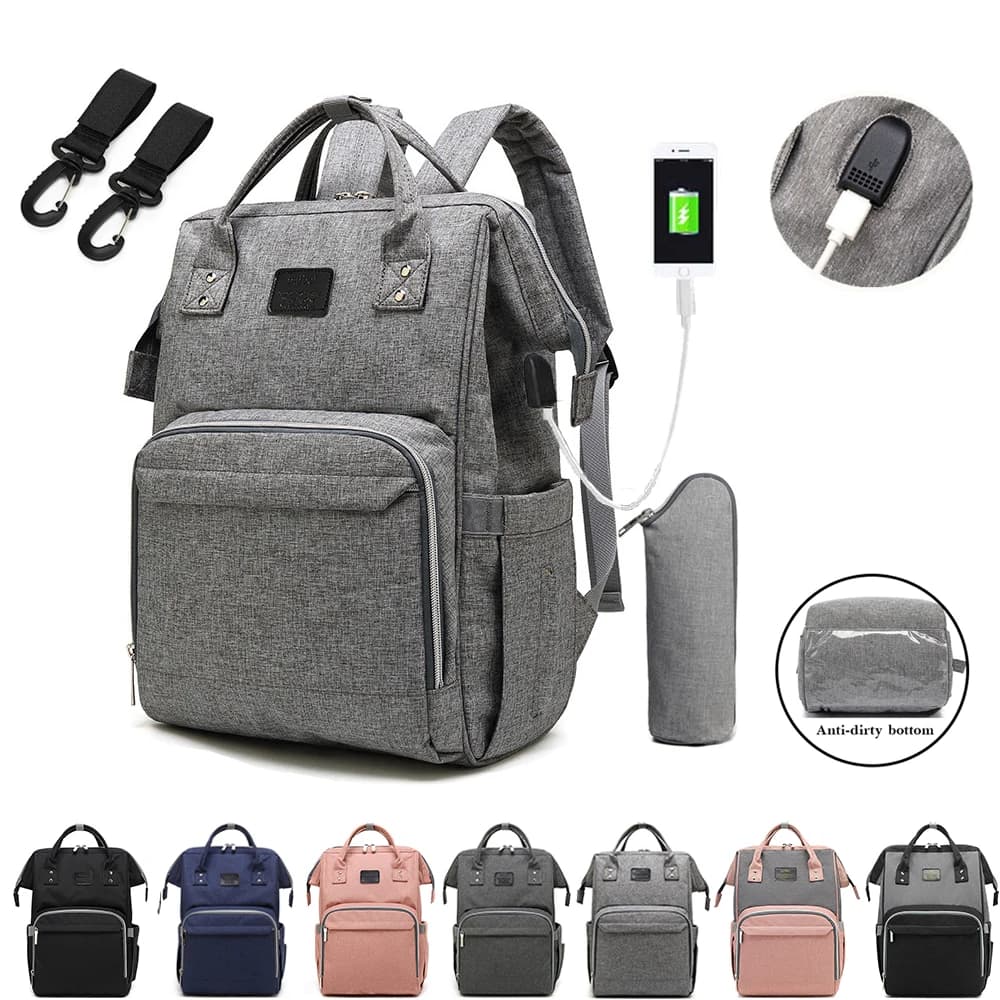 Sac à dos à couches pour maman, sac de grande capacité pour maman et bébé, multifonction, étanche, voyage en plein air, sacs à couches pour