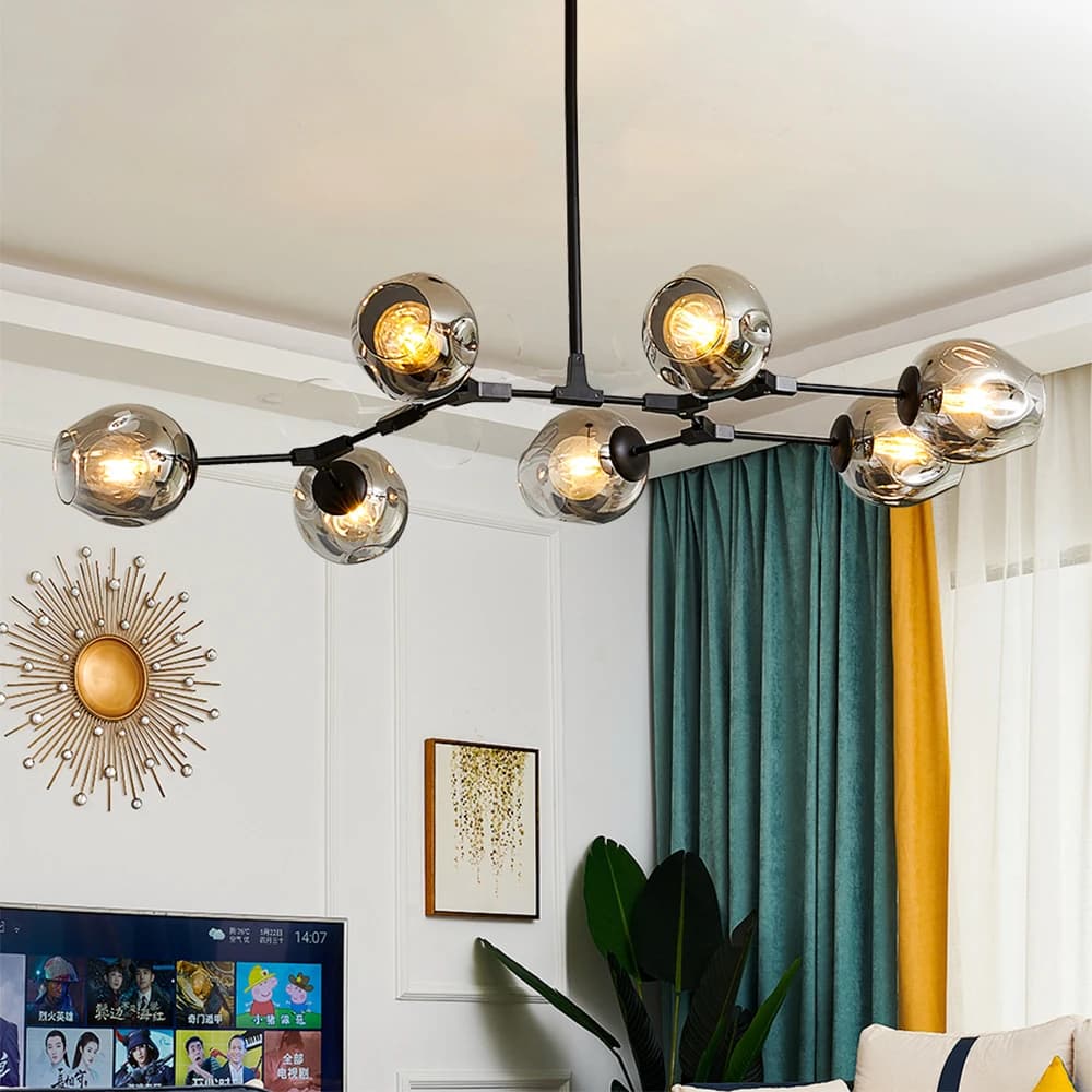 Plafonnier LED Suspendu au Design Nordique Moderne, en Verre, pour Éclairage d'Intérieur, Luminaire Décoratif de Plafond, Idéal pour un Salon ou