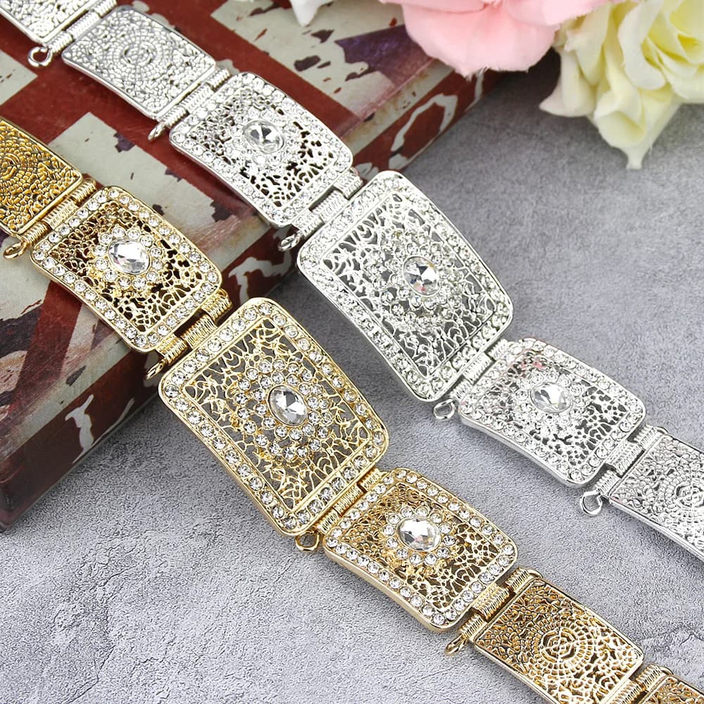 Sunspicems – ceinture algérie maroc pour femmes, bijoux de mariage arabe, couleur or argent, robe berbère, Caftan, chaîne de corps, cadeau pour