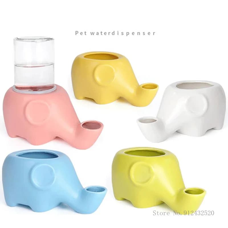 Fontaine à boire automatique en céramique pour chats et chiens, bouilloire à éléphant, grande capacité, 500ml