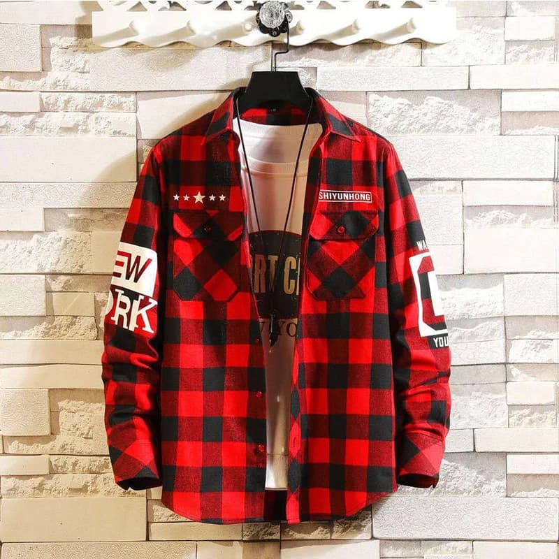 Chemises épaisses pour hommes, Streetwear, vêtements pour hommes, Harajuku, bloc de couleur, chemise à carreaux, manches longues, Vintage, mode